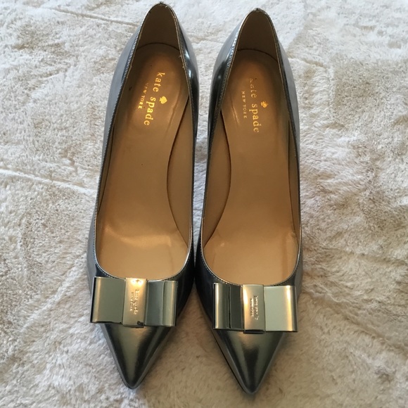 kate spade Shoes - Kate Spade Silver Metallic Janice Heels - Size 7.5